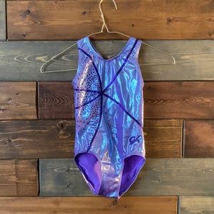 GK gymnastics leotard, purple